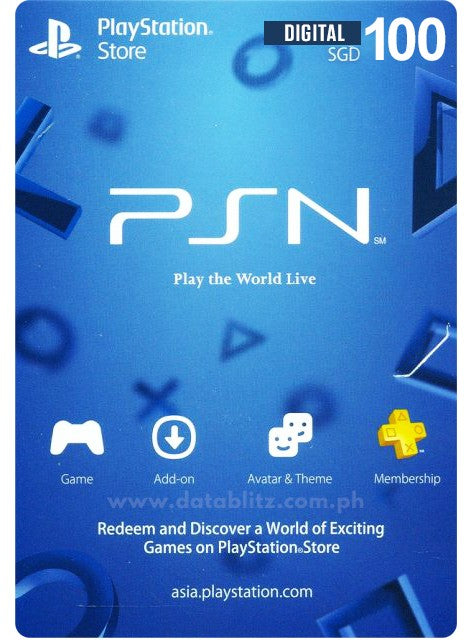 Playstation Network Digital Code SG$100