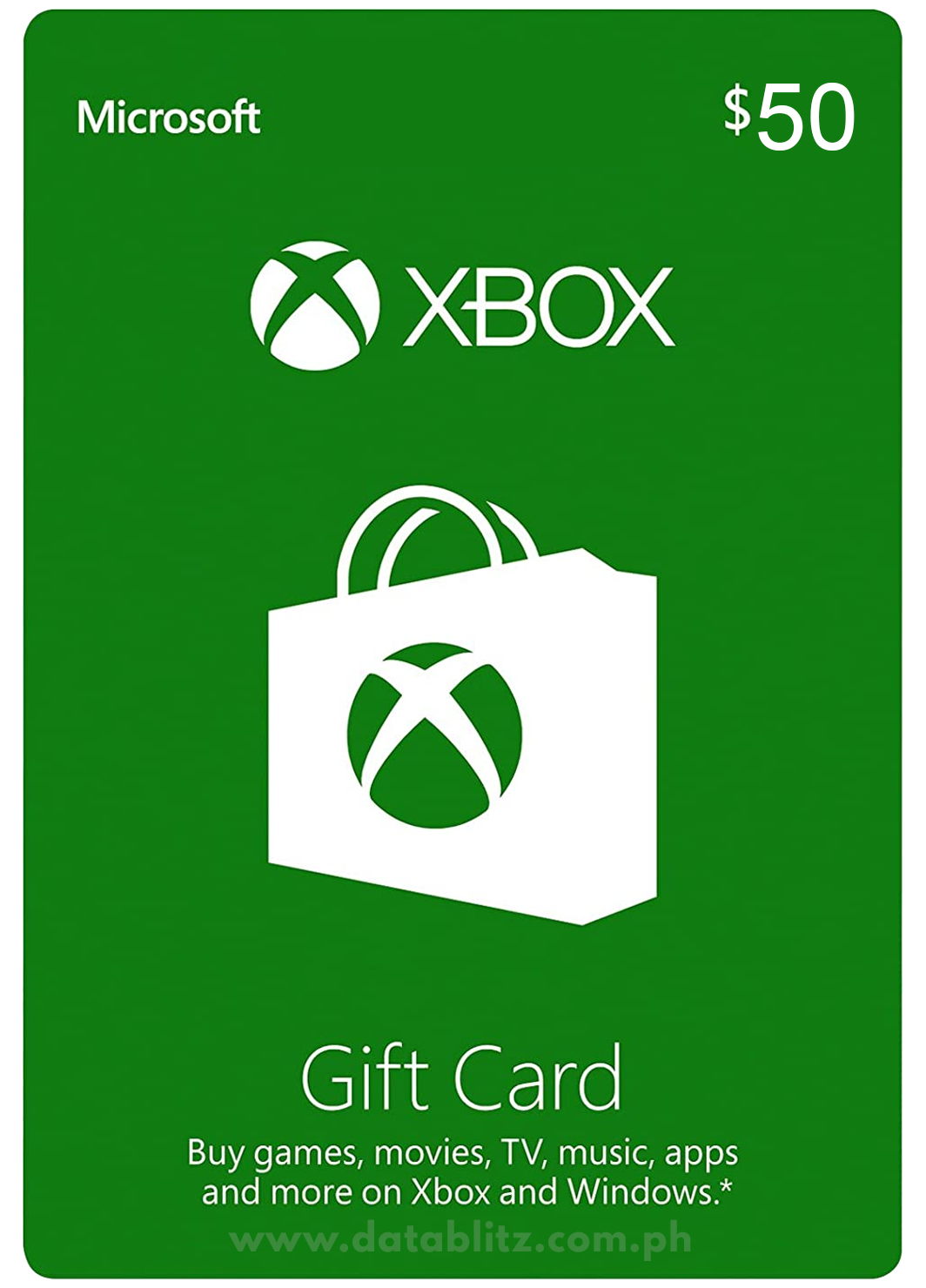 XBOX DIGITAL GIFT CODE US 50 Datablitz Digital Store