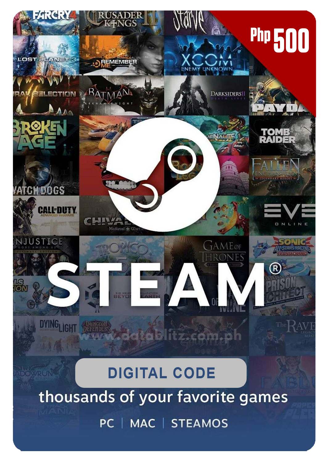 500US Steam Gift Card Digital Code