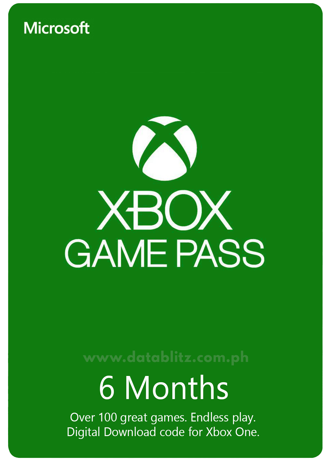 XBOX Live Digital Code: 6 Months Gamepass