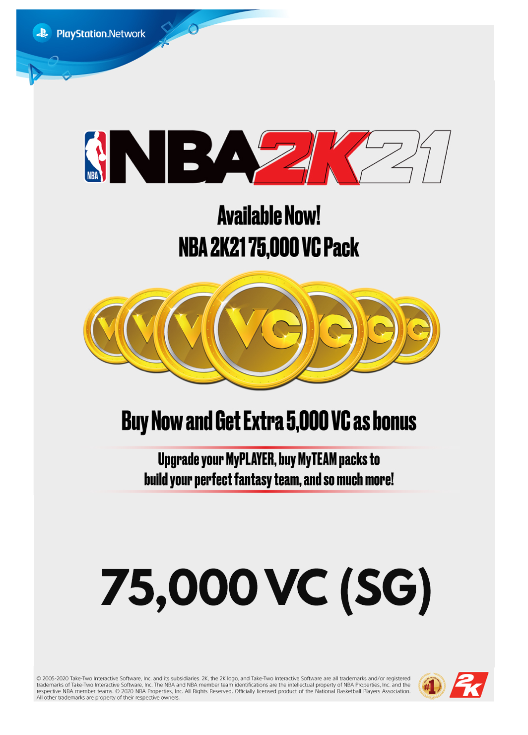 NBA 2K21 75,000 VC (SG) For PS4