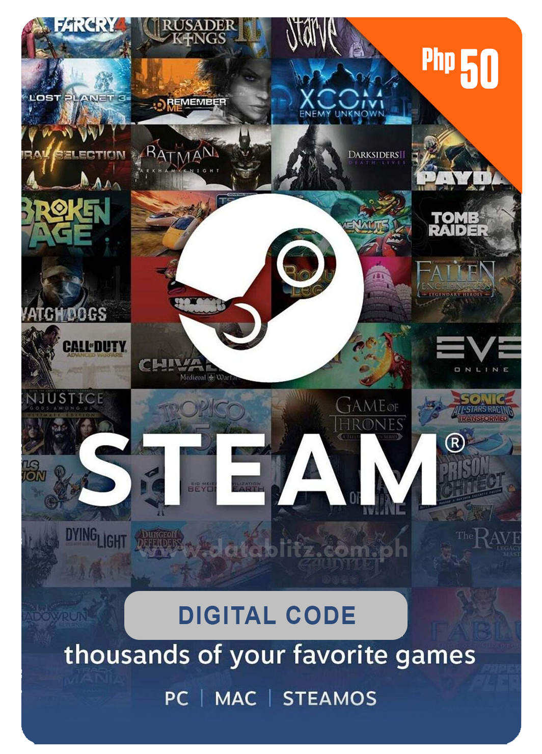 Steam Wallet Digital Code - Php 50 – Datablitz Digital Store