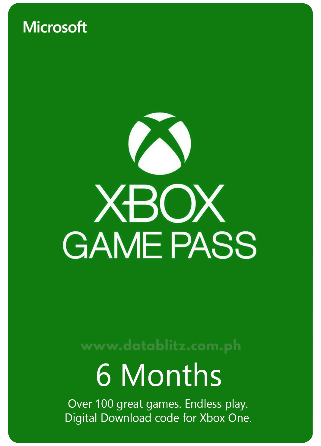 XBOX LIVE DIGITAL CODE: 6 MONTHS GAMEPASS