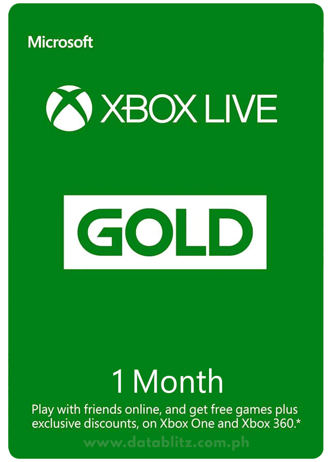 XBOX Live Gold Digital Code 1 Month Membership US