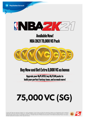 NBA 2K21 75,000 VC (SG) FOR PS4