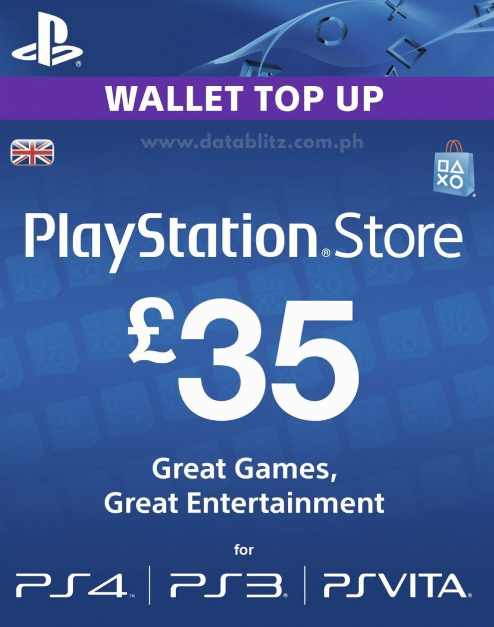 PLAYSTATION NETWORK DIGITAL CODE GBP35 Datablitz Digital Store